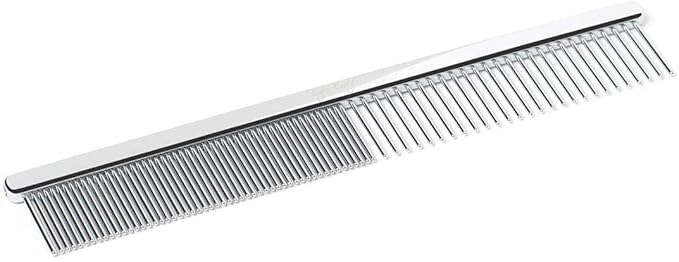 Eye Envy Tear Stain Remover Comb for Dogs and Cats. Fine/Coarse with 80 Rounded Pins. Gently Remove Crusty Eye Debris, Gunk and Boogers. Face and Feet Comb. Remove Tangles-PurrikoPets