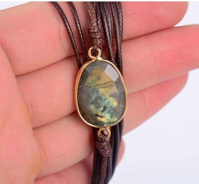 ZOSOJONA Women Wrap Bracelet Boho Natural Jasper Crystal Stone Beads Strand Bracelets