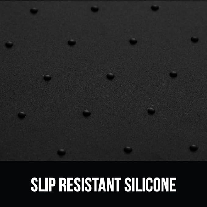 GORILLA GRIP 100% Waterproof Raised Edge BPA Free Silicone Pet Feeding Mat, Dog Cat Food Mats Contain Spills Protects Floors, Placemats for Cats and Dogs Water Bowl, Pets Accessories 16x10, Black-PurrikoPets