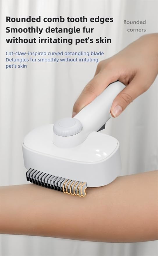 Adjustable Comb for Cats & Dogs: 2-in-1 Deshedding Brush with Hair Removal Board, Dematting Tool for Long/Short Hair - Undercoat Rake & Smooth Grooming Comb-PurrikoPets
