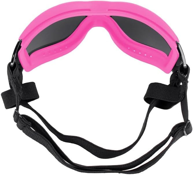 Dog Sunglasses for Large and Medium Breed, Dog Goggles for Large Dogs, Sun Protection, Windproof, Waterproof, Dustproof and Anti-Fog with Adjustable Strap for Driving, Motorcycle (Pink)-PurrikoPets