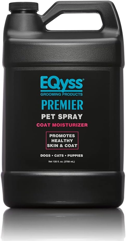 EQyss Premier Pet Spray - Moisturizes & Conditions for Healthy Skin & Coat, Non-greasy, Repels Dust & Dirt - Great for Dogs, Cats, Puppies (128 oz)-PurrikoPets