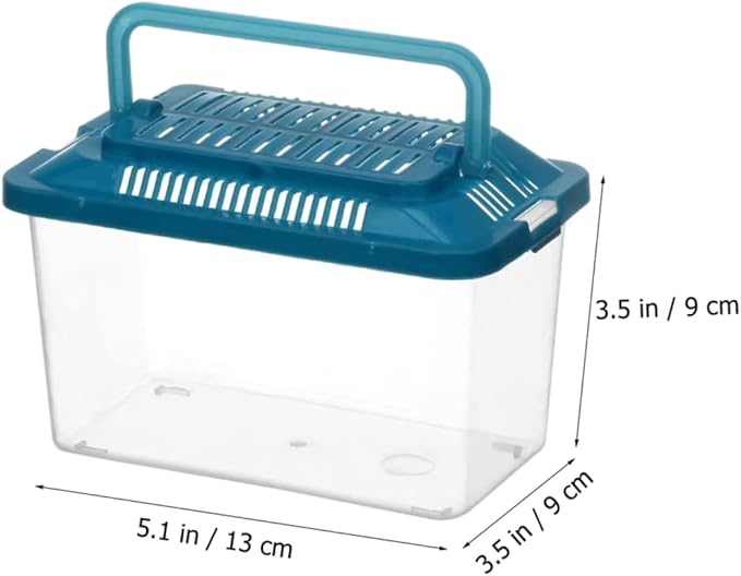 FRCOLOR Plastic Turtle Fish Tank Pet Fish Tank Small Aquarium Plastic Goldfish Aquarium Habitat Acrylic Reptile cage reptisoil terrariums Handheld Feeding Box Household-PurrikoPets