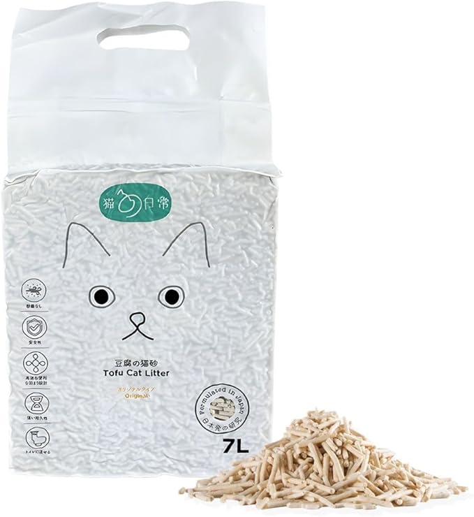 Gatitos Tofu Cat Litter Climping Quickly, Natural Material, Dissolves in Water and can be Flushed Down The Toilet, Vacuum Packing（Original Flavor| Pack*1）-PurrikoPets
