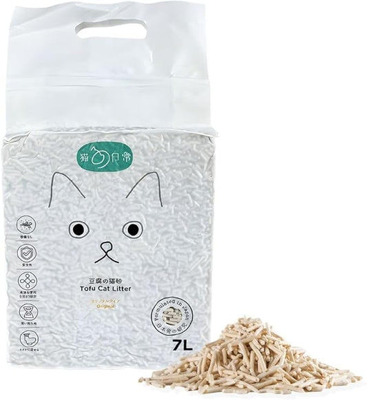 Gatitos Tofu Cat Litter Climping Quickly, Natural Material, Dissolves in Water and can be Flushed Down The Toilet, Vacuum Packing（Original Flavor| Pack*1）-PurrikoPets