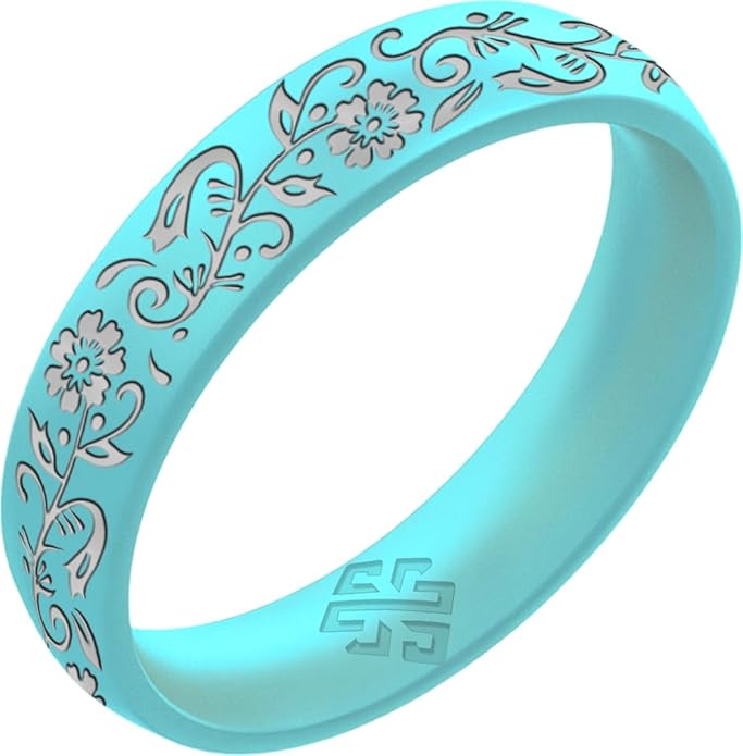 Knot Theory Nordic Bloom Silicone Ring for Men Women - Baby Blue, Lavender, Pink, RoseGold, Sky Blue Breathable Comfort Fit 6mm Bandwidth