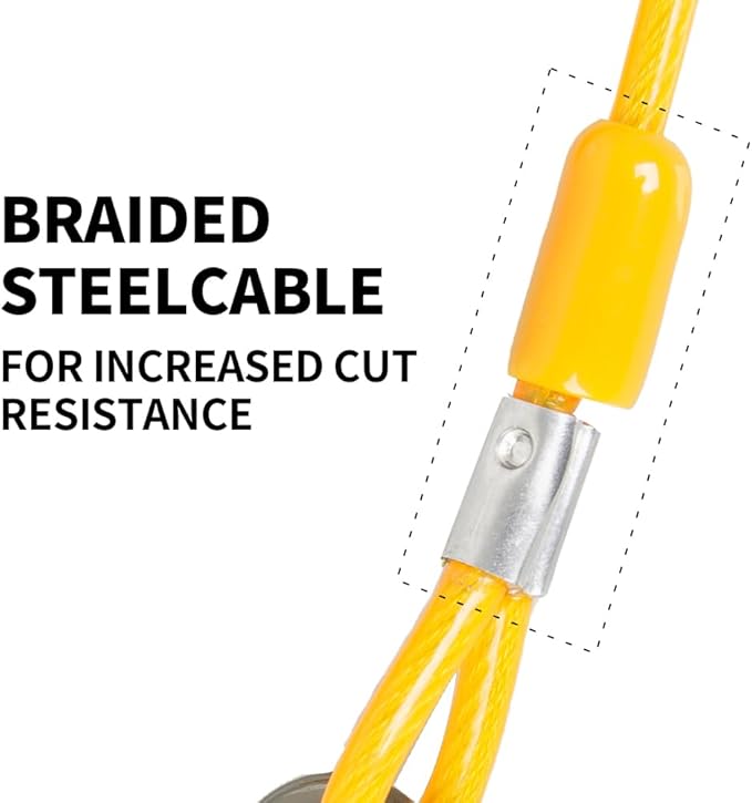Dog Tie Out Cable, 20FT, Yellow, Suitable for Dogs up to 350 pounds, Lightweight, Non-Winding, for Outdoor Use-PurrikoPets