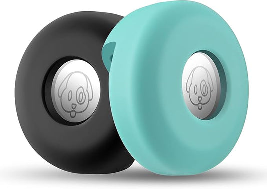 Airtag Holder for Dog Collar, Cibaabo Silicone Air Tag Case Cover Compatible with Apple Airtags for 0.8-1.2inch Cat Pet Collar Harness Loop-PurrikoPets