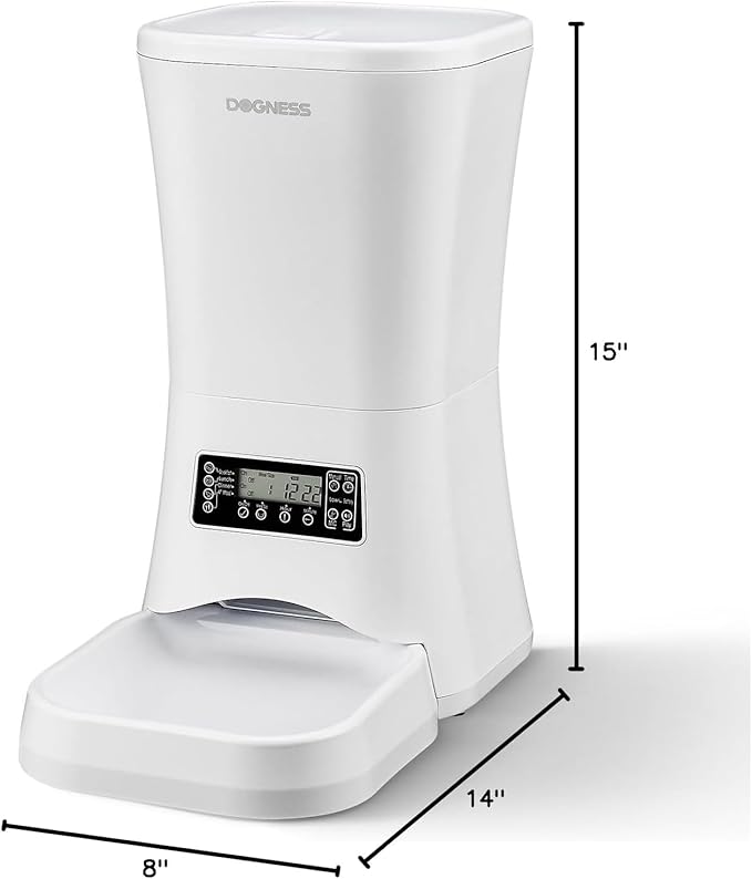 DOGNESS 9L Dog Feeders for Large Dogs, Automatic Dog Feeder with Timer Extra Large, Programmable Auto Pet Food Dispenser Feeder, Portion Control, Voice Recording, Battery and Plug-in Power-PurrikoPets