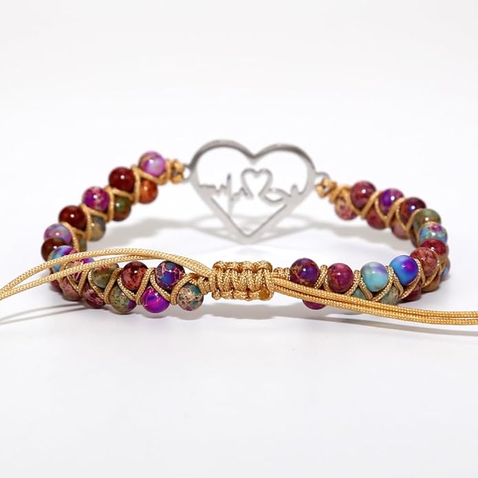 ZOSOJONA Women Handmade Boho Wrap Bracelets Natural Stone Variety Beads Strand Bracelet