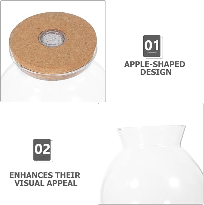 Fish Bowl with LED Light - Small Betta Fish Tank with LED Lighting and Lid Glass Fish Bowl Small Aquarium for DIY Landscape-PurrikoPets