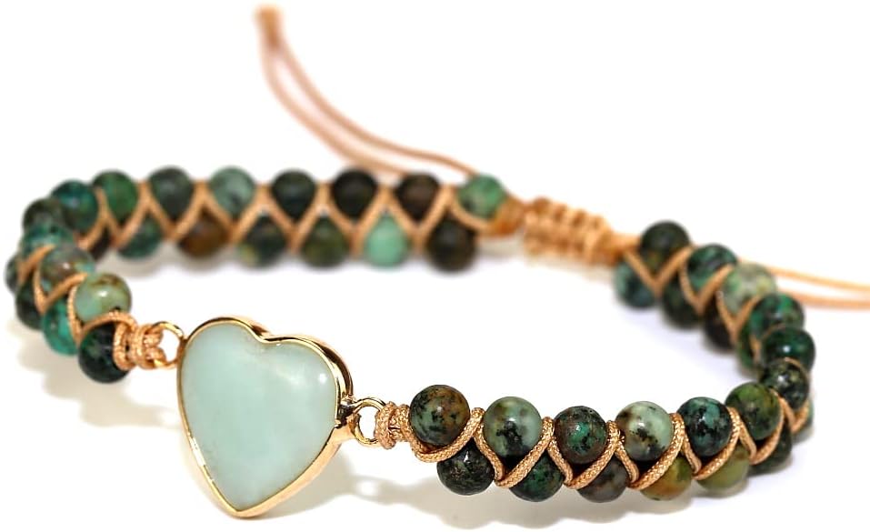 ZOSOJONA Women Handmade Boho Wrap Bracelets Natural Stone Variety Beads Strand Bracelet