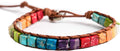 YGLINE Boho Handmade Wrap Leather Tube Crystal Stone Bracelet for Women