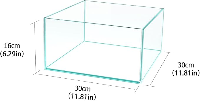 Fzone 3.8gal Shallow Rimless Low Iron Fish Tank Nova Clear Ultra-White 45° Mitered Edges Translucent Glass Anata Series Aquarium w/Black Foam Leveling Mat-PurrikoPets
