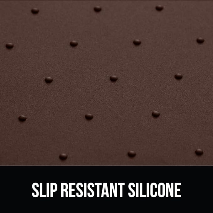 GORILLA GRIP 100% Waterproof Raised Edge BPA Free Silicone Pet Feeding Mat, Dog Cat Food Mats Contain Spills Protects Floors, Placemats for Cats and Dogs Water Bowl, Pets Accessories 16x10, Brown-PurrikoPets