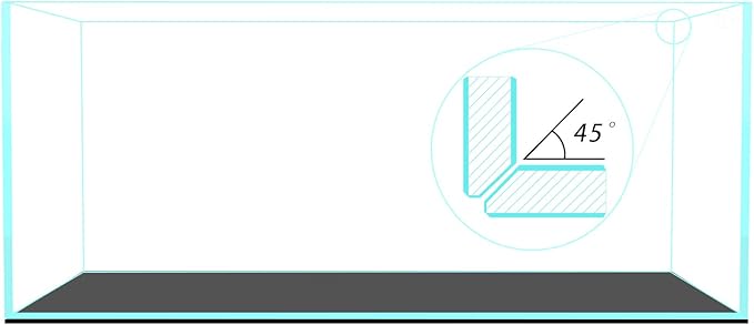 Fzone 80 Gal Rimless Low Iron Fish Tank Nova Clear Ultra-White 45° Mitered Edges Translucent Glass Anata Series Aquarium w/Black Foam Leveling Mat(S120-W50)-PurrikoPets