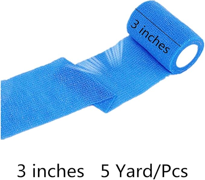 6 Pack 3" x 5 Yards Self Adhesive Bandage Wrap Breathable Cohesive Vet Wrap for Pets, Elastic Self-Adherent Tape for Sports, Wrist, Ankle (Mixed Colors)-PurrikoPets