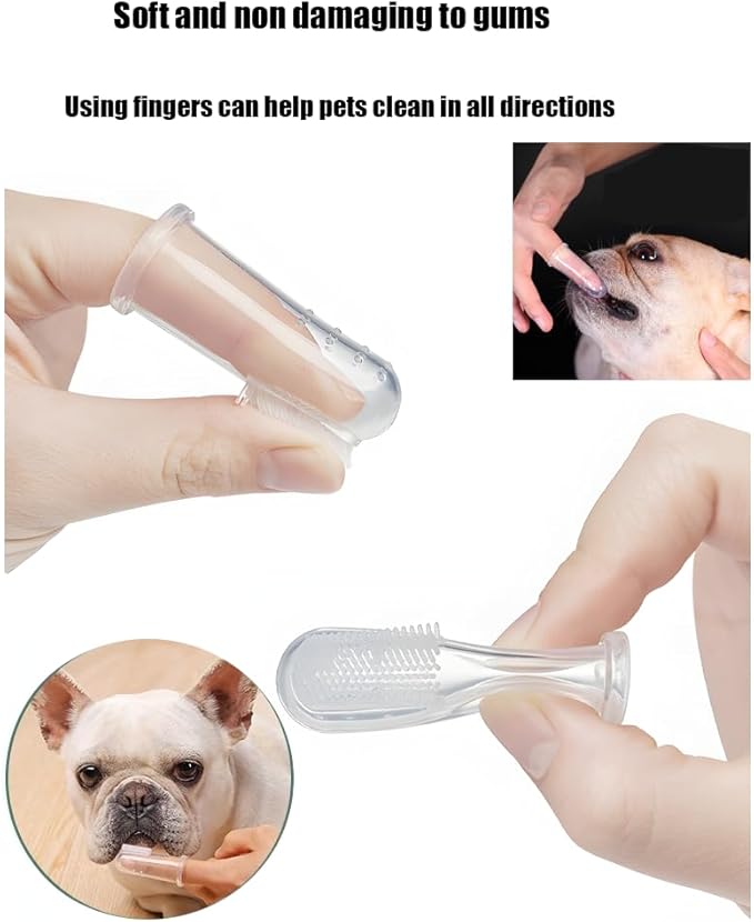 6Pack Dog Toothbrush，360º Dog Tooth Brushing Kit, Cat Toothbrush, Teeth Cleaning, Finger Brush-PurrikoPets