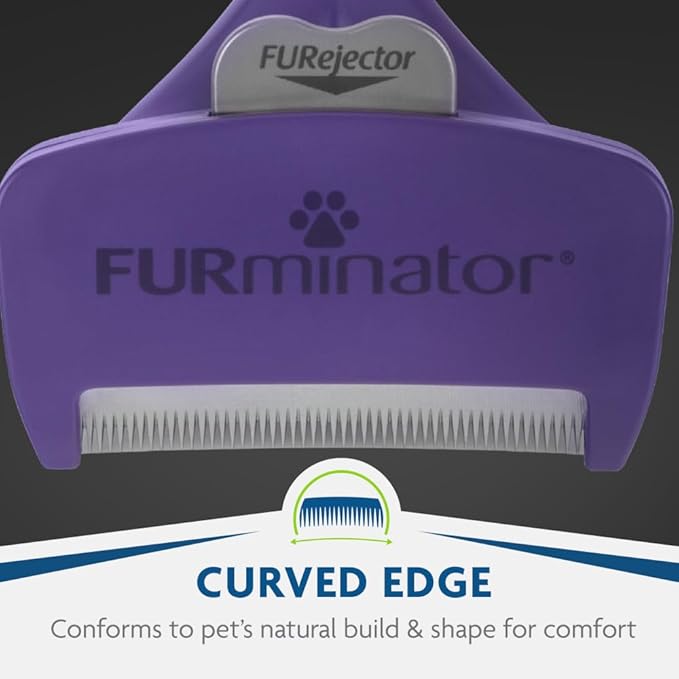 FURminator deShedding Tool For Medium/Large Cats, Short Hair, Removes Loose Hair From Shedding-PurrikoPets