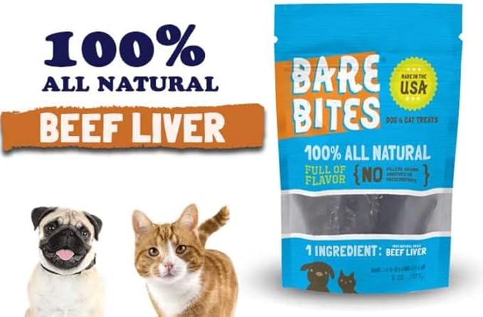 100% All Natural Dehydrated Beef Liver Dog and Cat Treats (6 Ounce Bag) (6 Ounce Bag)-PurrikoPets