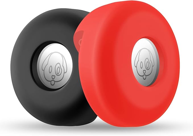 Airtag Holder for Dog Collar, Cibaabo Silicone Air Tag Case Cover Compatible with Apple Airtags for 0.8-1.2inch Cat Pet Collar Harness Loop-PurrikoPets