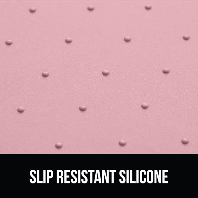 GORILLA GRIP 100% Waterproof Raised Edge BPA Free Silicone Pet Feeding Mat, Dog Cat Food Mats Contain Spills Protects Floors, Placemats for Cats and Dogs Water Bowl, Pets Accessories 28x18 Pink-PurrikoPets