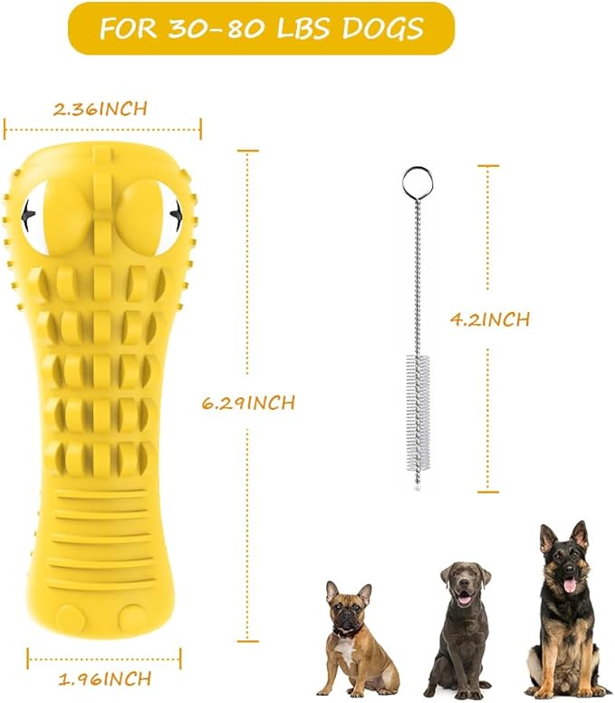 Dog Toys for Aggressive Chewers Large Medium Breed, Indestructible Dog Toothbrush Chew Toys, Squeaky Interactive Tough Extremely Durable, Dogs Toys to Keep Them Busy-PurrikoPets
