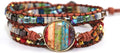 ZOSOJONA Women Wrap Bracelet Boho Natural Jasper Crystal Stone Beads Strand Bracelets