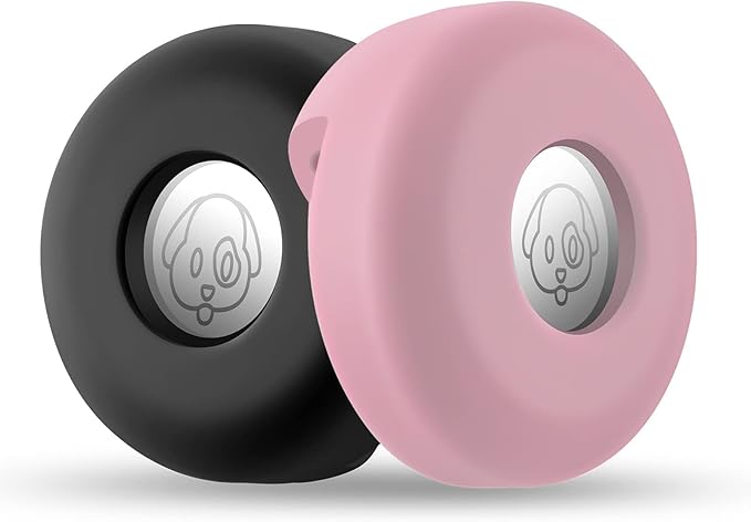 Airtag Holder for Dog Collar, Cibaabo Silicone Air Tag Case Cover Compatible with Apple Airtags for 0.8-1.2inch Cat Pet Collar Harness Loop-PurrikoPets