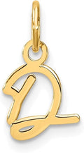 Jewelry Affairs 14K Yellow Gold Script Alphabet Initial Letter Charm Pendant, 14mm