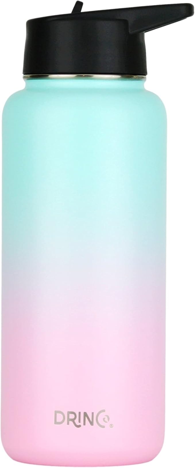 DRINCO Stainless Steel Water Bottle Spout Lid Vacuum Insulated Double Wall Water Bottle Wide Mouth (40oz 32oz 22oz 18oz 14oz) Leak Proof Keeps Cold or Hot (32 oz, 32oz Macaron)-PurrikoPets