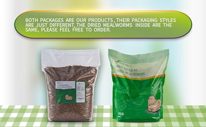 10lbs Dried Mealworms - Premium Non-GMO Chicken Feed, Nutritious High Protein Meal Worms- Food and Treats for Laying Hens, Wild Birds, Ducks, Chicken-PurrikoPets