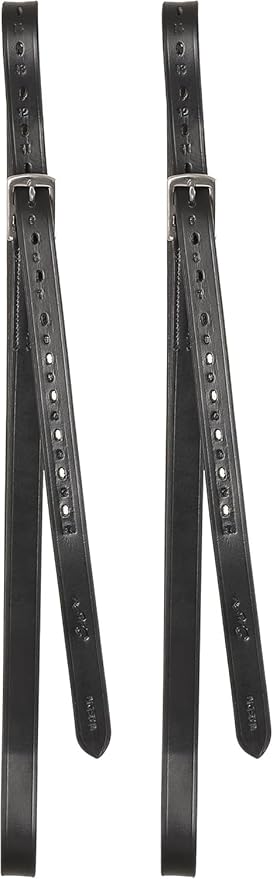 Exion Pre-Stretched Leather Stirrup Leathers for English Saddles | Premium Vegetable-Tanned Non-Stretch Stirrups for Jumping, Dressage & Schooling | 18-Hole Numbered Adjustment & SS Buckles-PurrikoPets