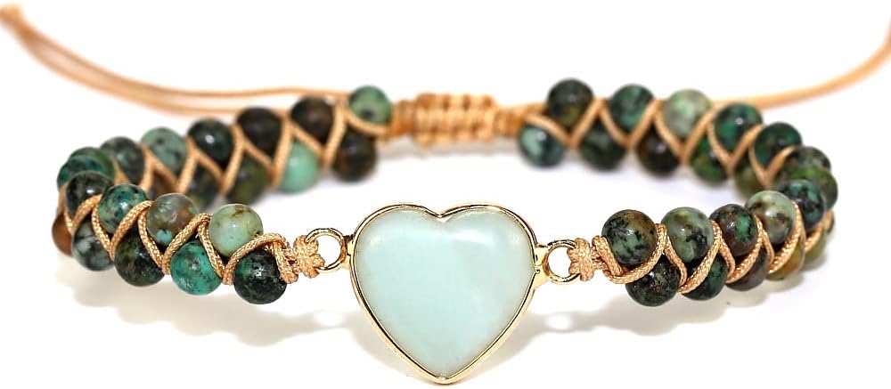 ZOSOJONA Women Handmade Boho Wrap Bracelets Natural Stone Variety Beads Strand Bracelet