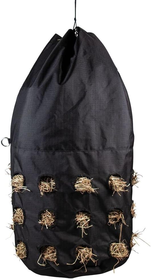 Dura-Tech Full Bale Hay Sack | Color Black | Horse Stable Essential | Full Bale Capacity | Slow Feed Design | Durable 1200D Fabric | Easy Hanging-PurrikoPets