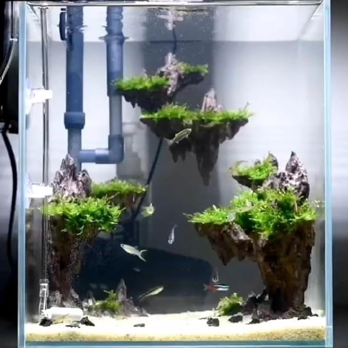 Fish Tank Decor Rocks.Aquarium Decoration Model.Easy and Quick Solution for Aquascaping.(Elf Island)-PurrikoPets