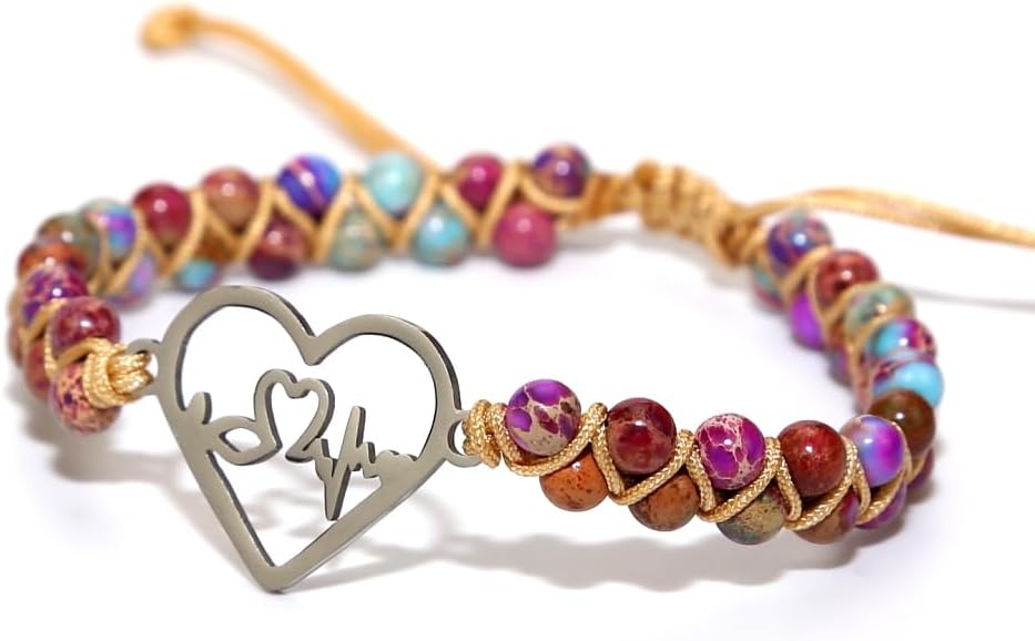 ZOSOJONA Women Handmade Boho Wrap Bracelets Natural Stone Variety Beads Strand Bracelet