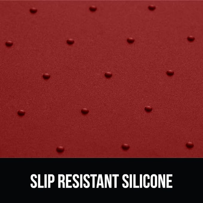 GORILLA GRIP 100% Waterproof Raised Edge BPA Free Silicone Pet Feeding Mat, Dog Cat Food Mats Contain Spills Protects Floors, Placemats for Cats and Dogs Water Bowl, Pets Accessories 23x15 Red-PurrikoPets