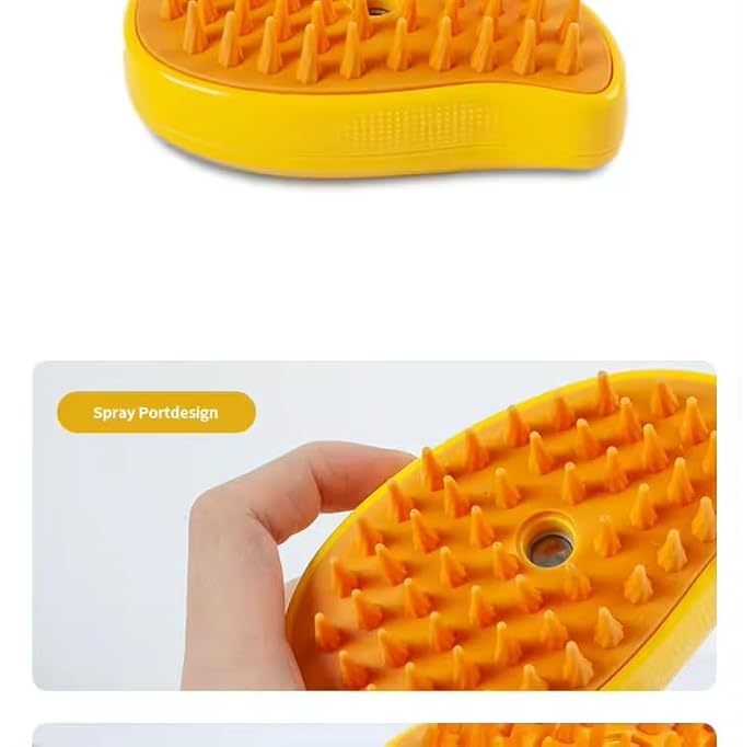 3-in-1 Rechargeable Pet Hair Brush: Massager, Steamy Comb & Self-Cleaning Mist Spray for Cats & Dogs-PurrikoPets