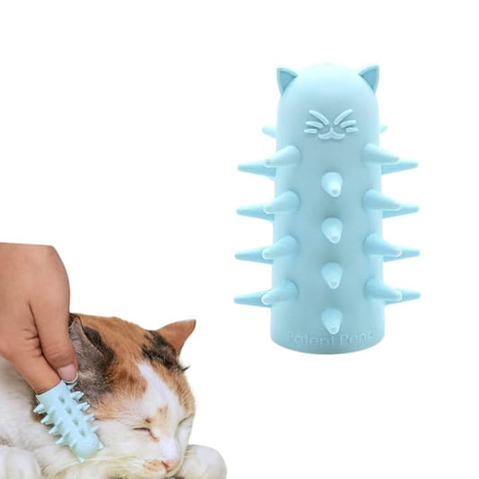 Furr&Purr Cat Brush, Made in the USA, Face Massager, Face Scratcher, Calming Care Comb for Cats, Indoor Cats (1-Pack)-PurrikoPets