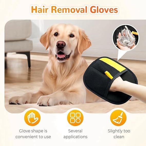 2Pcs Electrostatic Gloves Pet Hair Removal, Pet Hair Remover Glove, Washable Reusable Dogs Cats Hair Gloves for Furniture Bed Sheets Couch Clothes Carpet Car-PurrikoPets