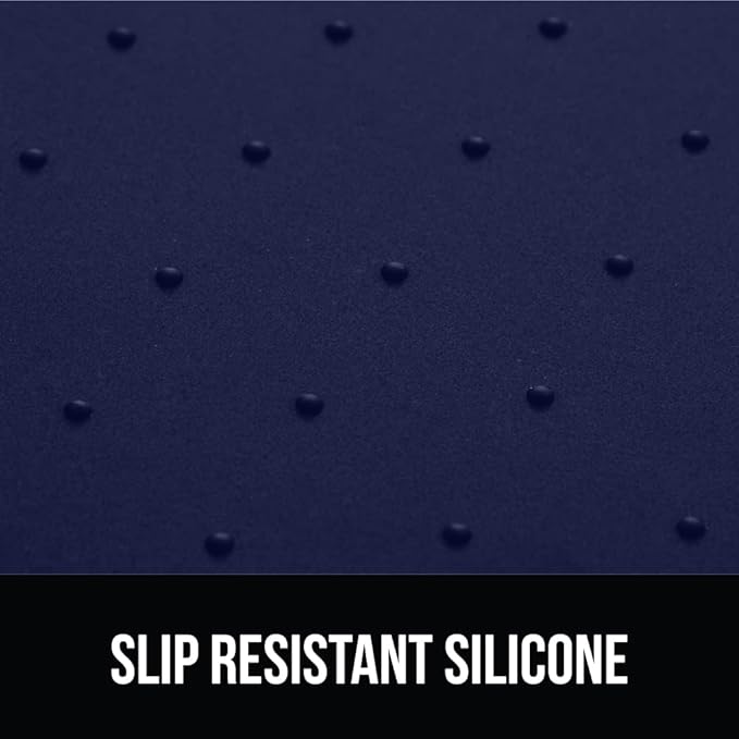 GORILLA GRIP 100% Waterproof Raised Edge BPA Free Silicone Pet Feeding Mat, Dog Cat Food Mats Contain Spills Protects Floors, Placemats for Cats and Dogs Water Bowl, Pets Accessories 28x18 Navy-PurrikoPets