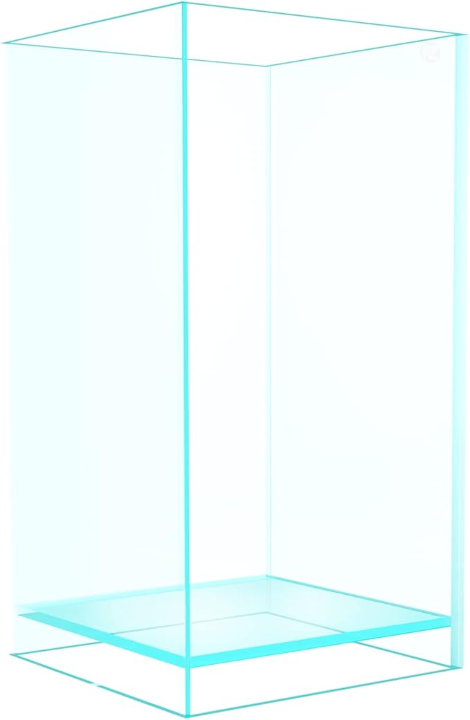 Fzone 2 Gal Nano Rimless Aquarium Low Iron Fish Tank NovaClear Ultra-White Translucent Glass Verso Series Nano Shallow Pond Levitating Floating Air Aquarium(A16-H30)-PurrikoPets