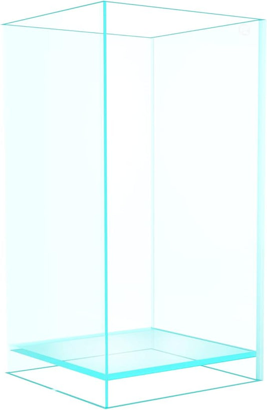 Fzone 2 Gal Nano Rimless Aquarium Low Iron Fish Tank NovaClear Ultra-White Translucent Glass Verso Series Nano Shallow Pond Levitating Floating Air Aquarium(A16-H30)-PurrikoPets
