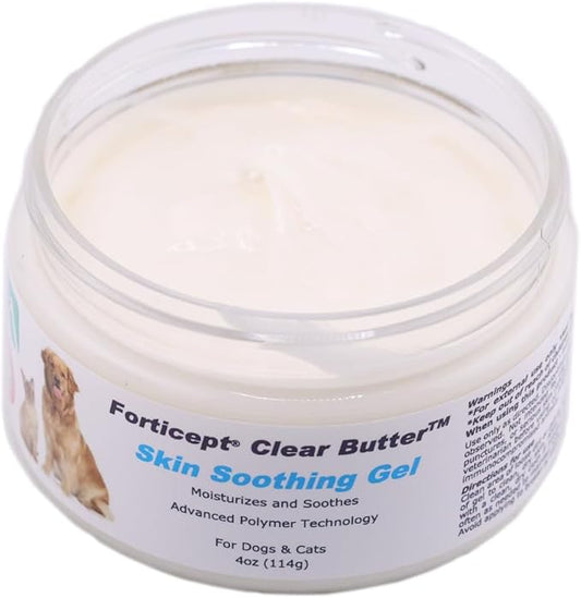 Forticept Clear Butter Dog Hot Spot Treatment Hydro Gel, Heals Dog Wound, Helps with Skin Yeast Infections, Ringworm, Insects Bites, Cuts, Rashes, Skin Allergy, 4 Ounces-PurrikoPets
