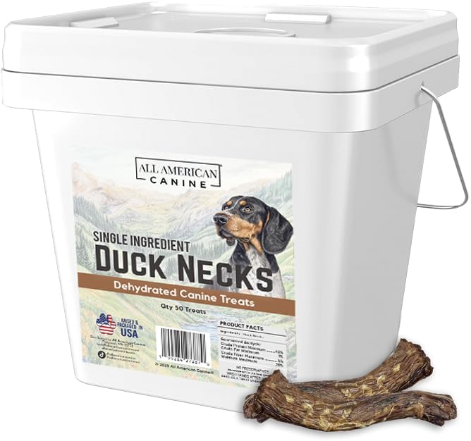 50 Natural Duck Neck Dog Treats – Single Ingredient, Dehydrated & Chewy – Low-Fat, High-Protein Training Reward – Made in USA-PurrikoPets