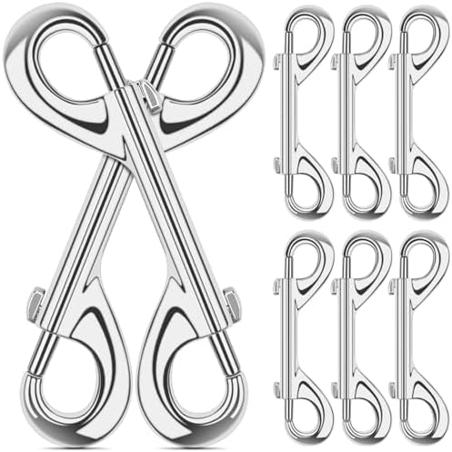 ERKOON 3.5 inch Double Ended snap Hooks,110lbs Metal Clips Load Capacity Zinc Alloy Double Sided Clips Heavy Duty Trigger Snap for Dogs Leashes/Water Bucket/Horse Feed/Hammocks Bolt snap-PurrikoPets