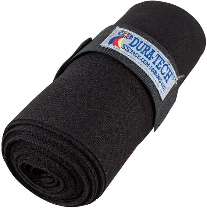 Dura-Tech Standing Wraps for Horses | Color Black | Optimal Comfort & Support | Ideal for Post-Exercise & Trailering | Right Tension Application | Secure Closure-PurrikoPets