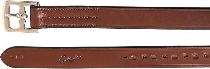 Exion Pre-Stretched Leather Stirrup Leathers for English Saddles | Premium Vegetable-Tanned Non-Stretch Stirrups for Jumping, Dressage & Schooling | 18-Hole Numbered Adjustment & SS Buckles-PurrikoPets