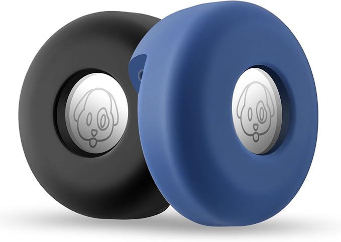 Airtag Holder for Dog Collar, Cibaabo Silicone Air Tag Case Cover Compatible with Apple Airtags for 0.8-1.2inch Cat Pet Collar Harness Loop-PurrikoPets